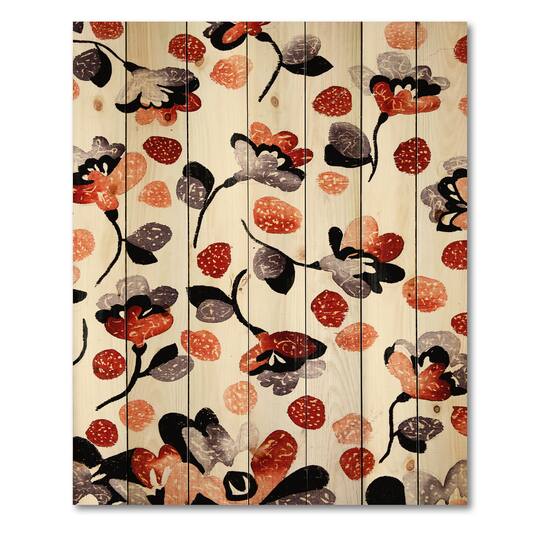 Designart - Modern Flower In Blue Red and Orange